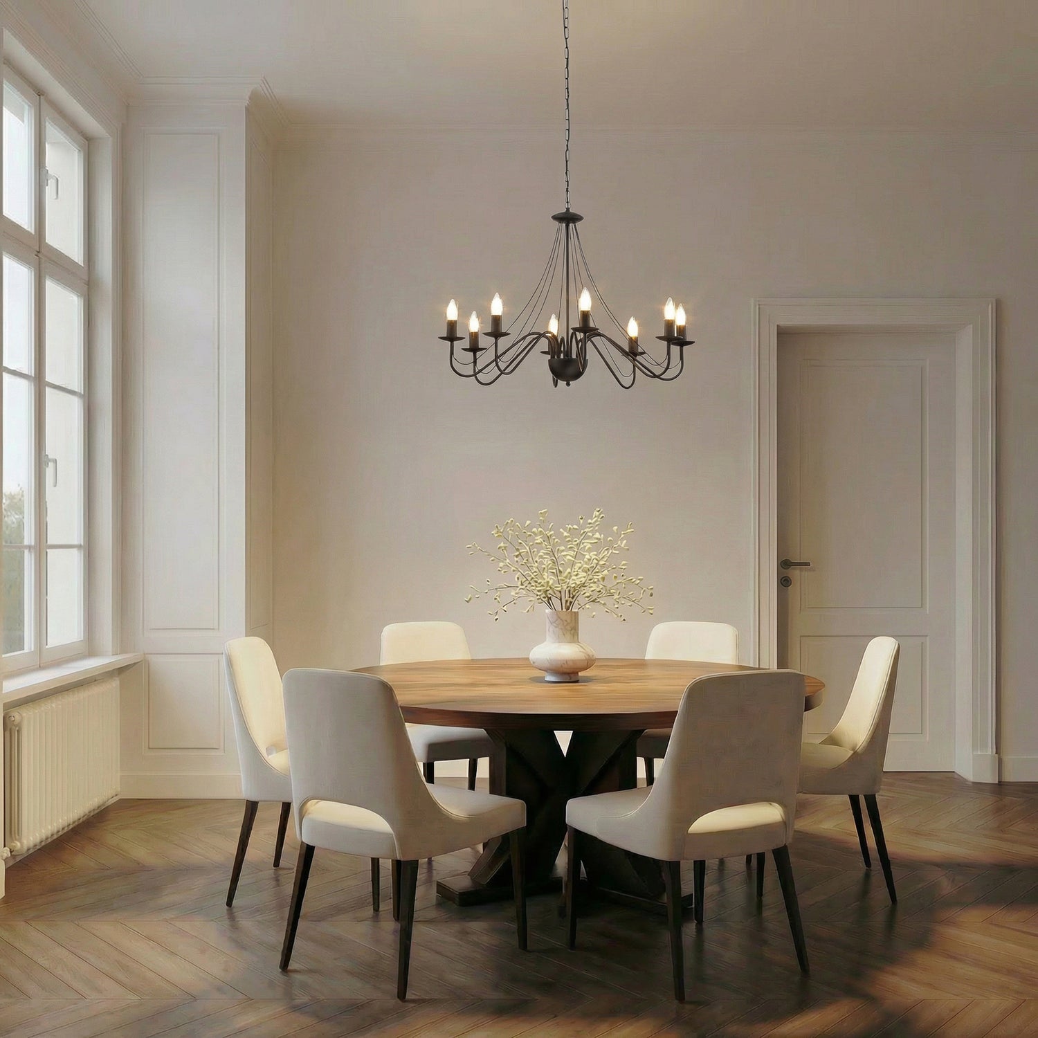 B-Ware Kronleuchter Pendelleuchte Malbo Schwarz Metall 8 Flammig E14 Wohnzimmer Led - 5902349237572