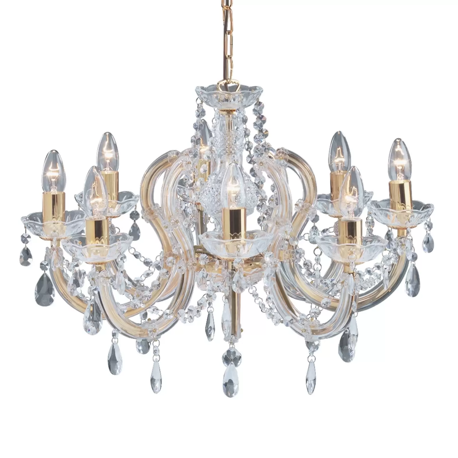 B-Ware Searchlight Kronleuchter Marie Therese Deckenlampe Lampe Messing 8 Flammig - 5013874310859