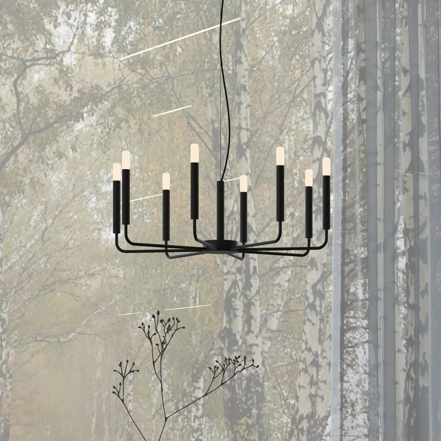 B-Ware Nowodvorski Lighting Kronleuchter Pendelleuchte Lampe Schwarz Stahl Orto - 5903139114608