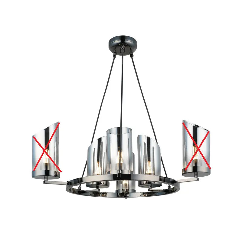 B-Ware Lucea Kronleuchter Padrela Schwarz Chrom 68 Cm 6 Flammig E27 Led Siehe Text/Foto - 8698525603374