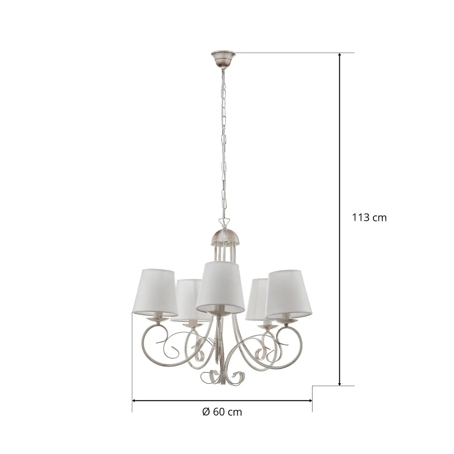 B-Ware Kronleuchter Lampe Leuchter Pompei Weiß Antik Schirm Deckenlampe Beleuchtung - 8030626534308