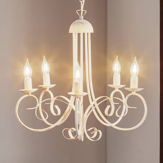 B-Ware Euluna Kronleuchter Pompei Deckenlampe Deckenlicht Lampe Ohne Schirme Weiß Antik - 8030626532663