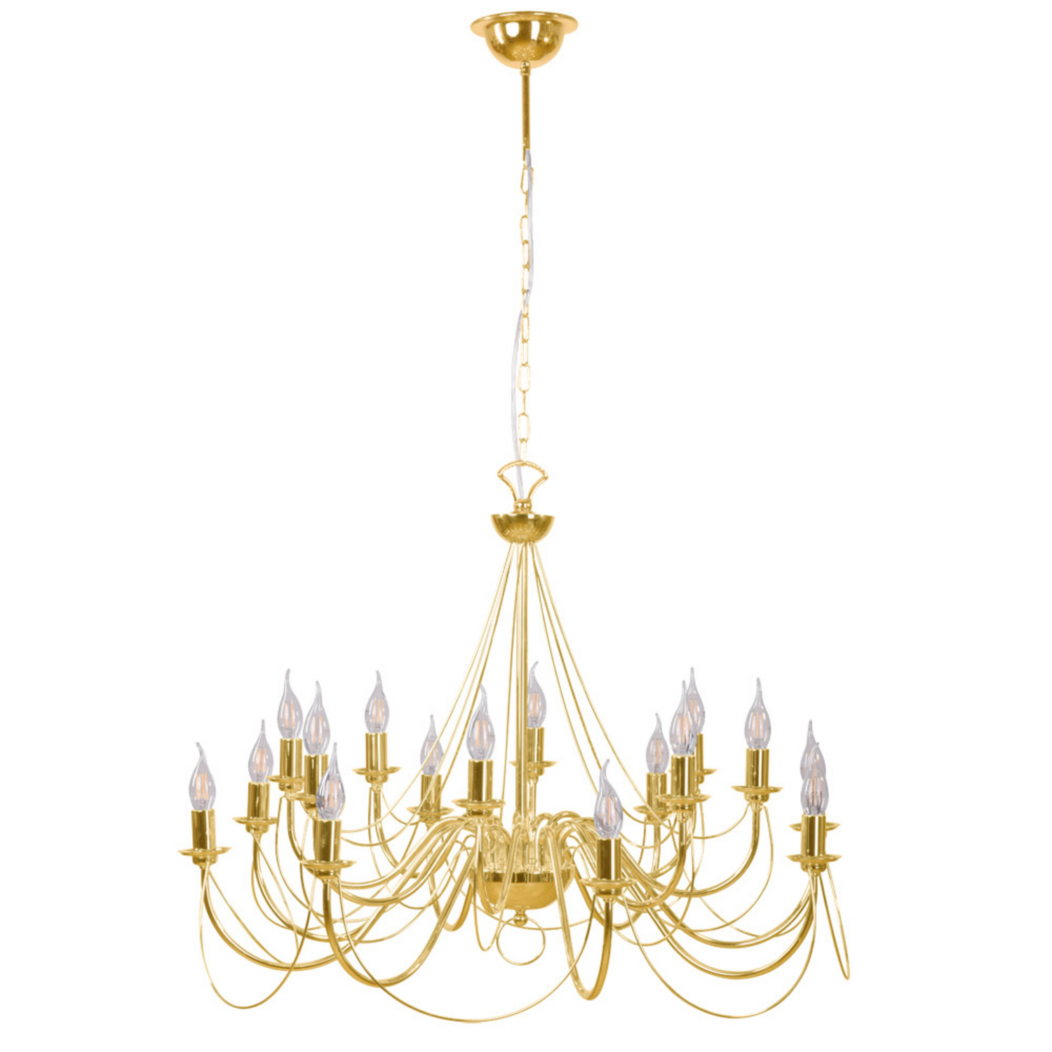 B-Ware Kronleuchter Deckenlampe Leuchte Retro 16 Flammig Gold Esszimmer Beleuchtung - 5905563001653