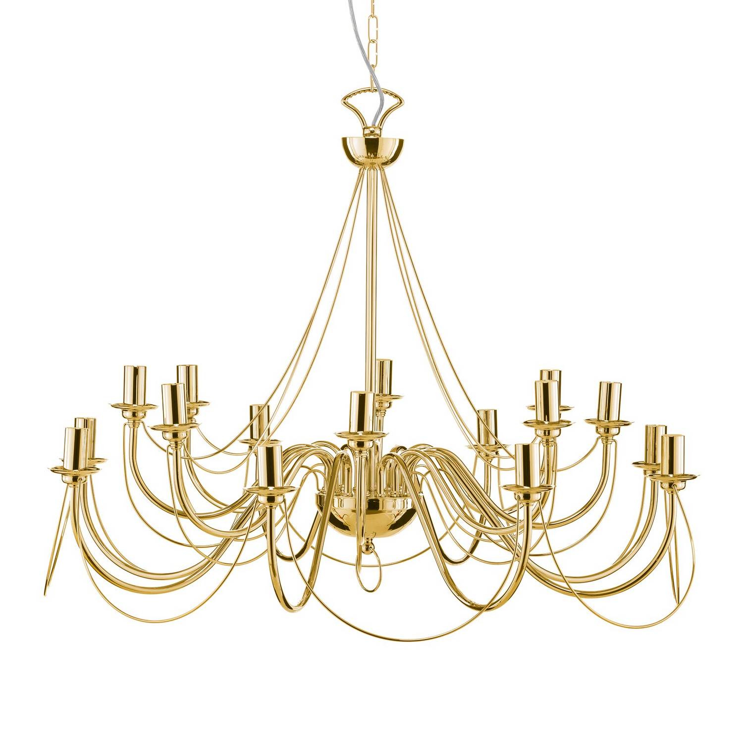 B-Ware Kronleuchter Deckenlampe Leuchte Retro 16 Flammig Gold Esszimmer Beleuchtung - 5905563001653