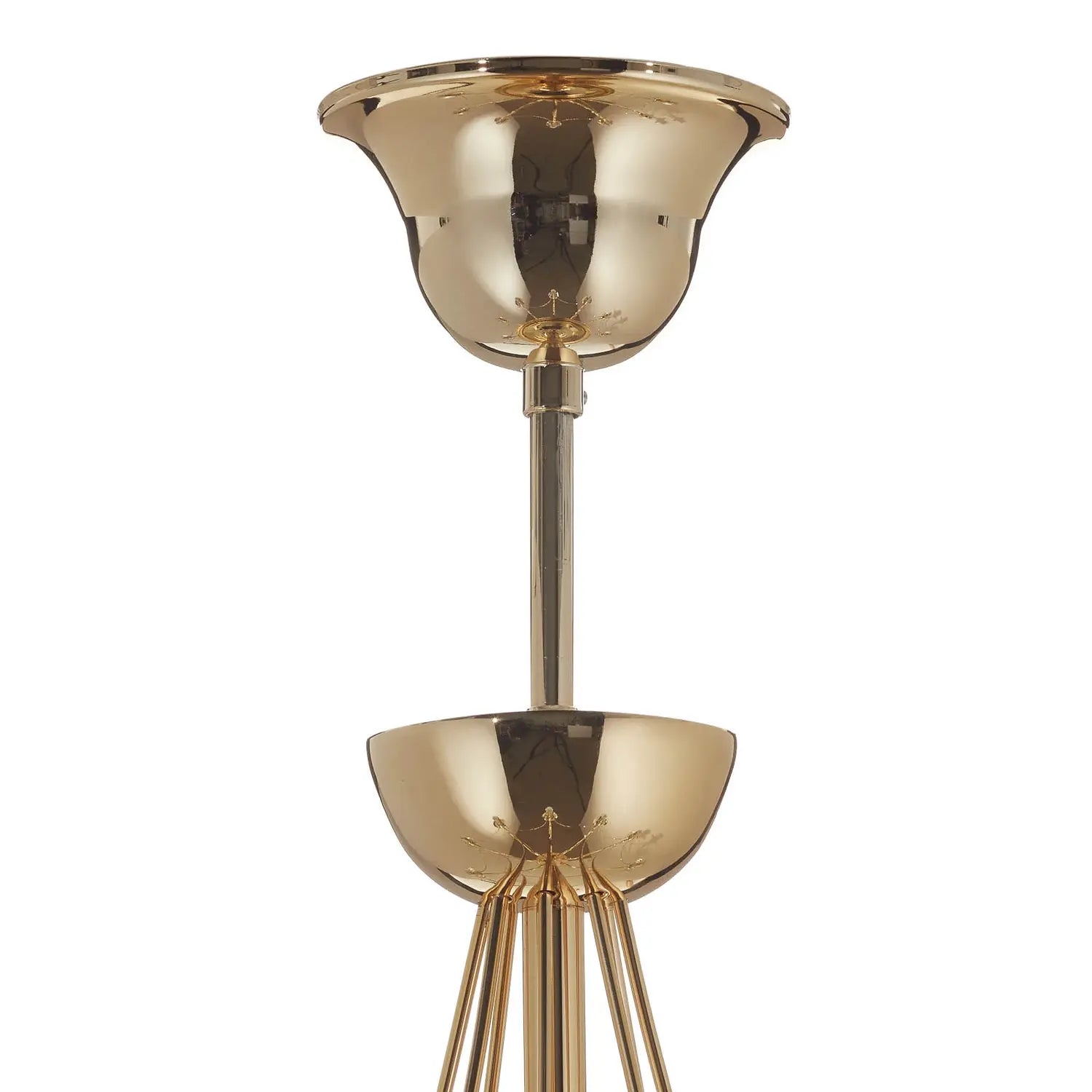B-Ware Kronleuchter Lampe Leuchter Retro Gold Metall 8 Flammig E14 Led 75 Cm Abhängung - 5905563001684