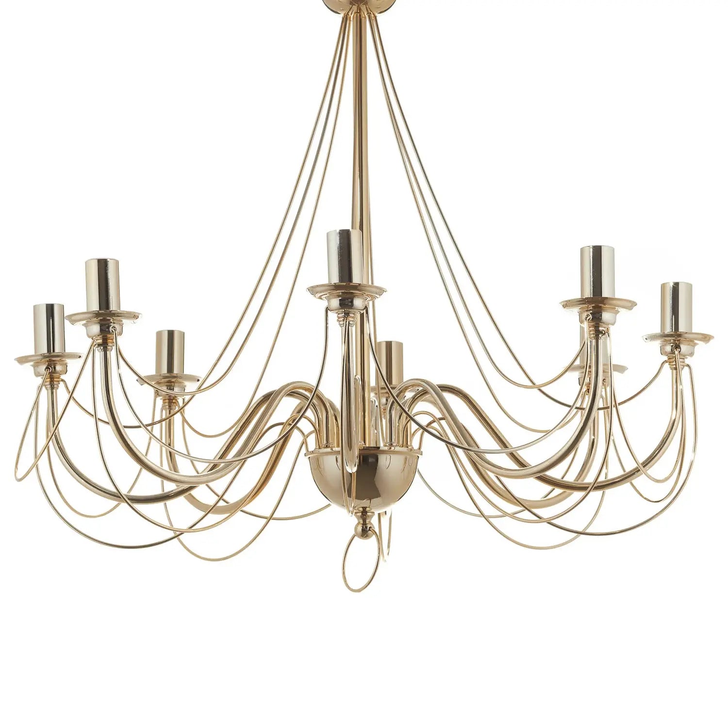 B-Ware Kronleuchter Lampe Leuchter Retro Gold Metall 8 Flammig E14 Led 75 Cm Abhängung - 5905563001684
