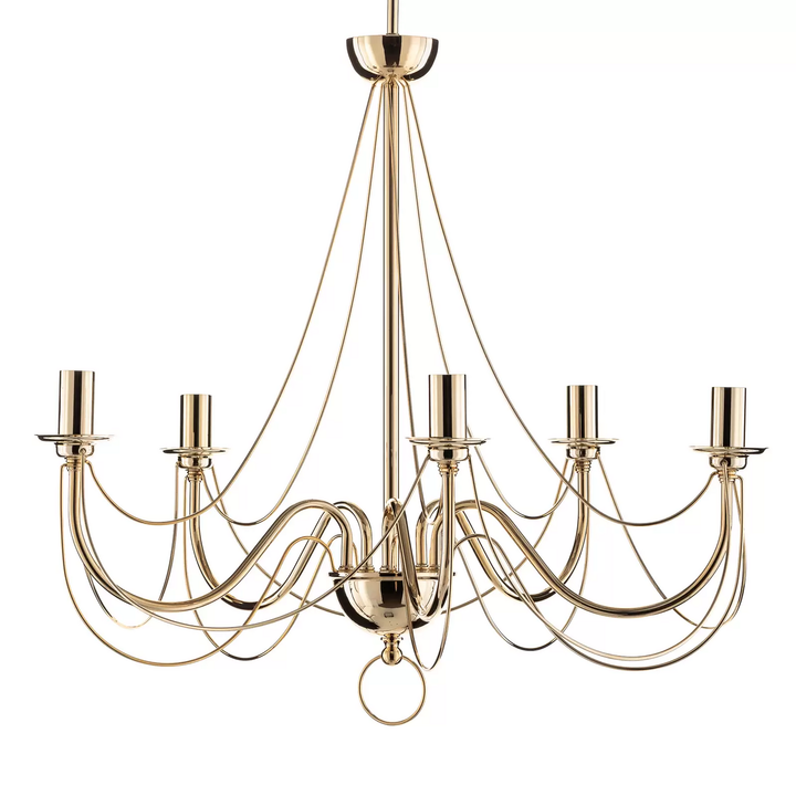 Kronleuchter Retro Deckenlampe Deckenlicht Leuchte Lampe Fünflammig 75cm Gold B-Ware - 5905563001615