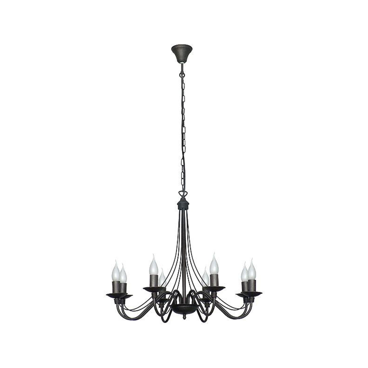 B-Ware Kronleuchter Lampe Rosa Deckenlampe Schwarz Metall 8flg Pendelleuchte Siehe Text - 5904798616908