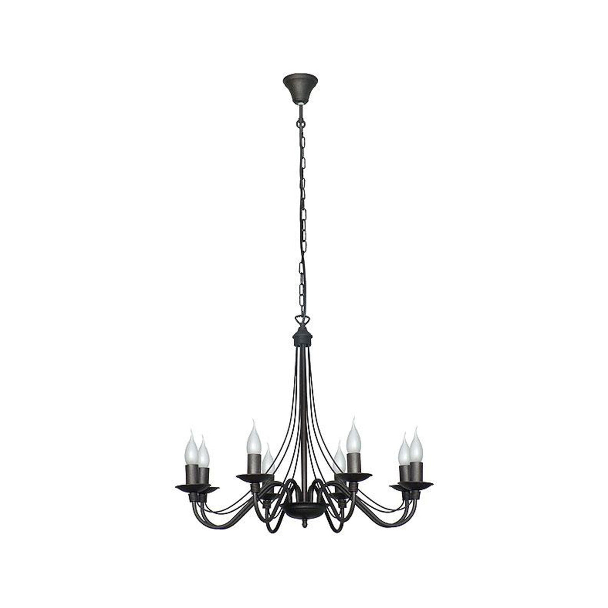 Kronleuchter Lampe Rosa Deckenlampe schwarz Metall 8flg Hängelampe Pendelleuchte - 5904798616908
