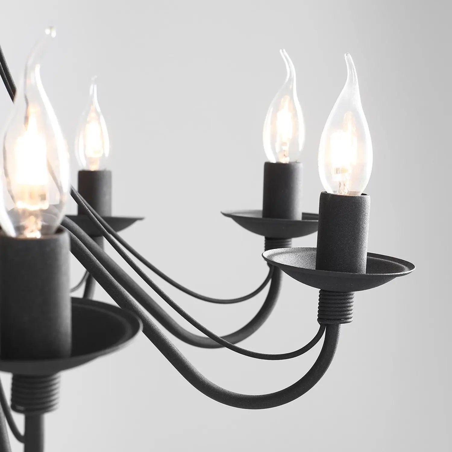 B-Ware Kronleuchter Lampe Rosa Deckenlampe Schwarz Metall 8flg Pendelleuchte Siehe Text - 5904798616908