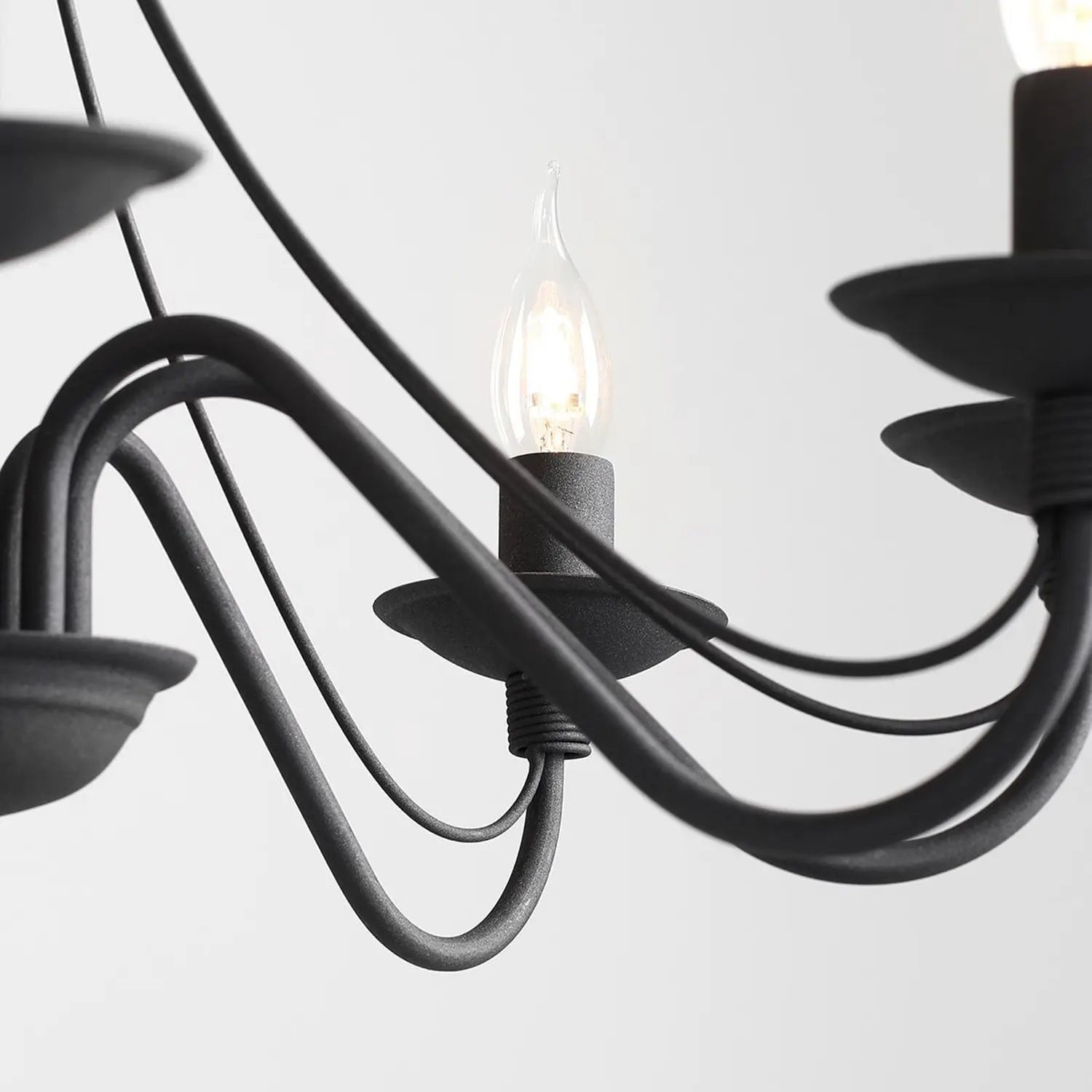 B-Ware Kronleuchter Lampe Rosa Deckenlampe Schwarz Metall 8flg Pendelleuchte Siehe Text - 5904798616908