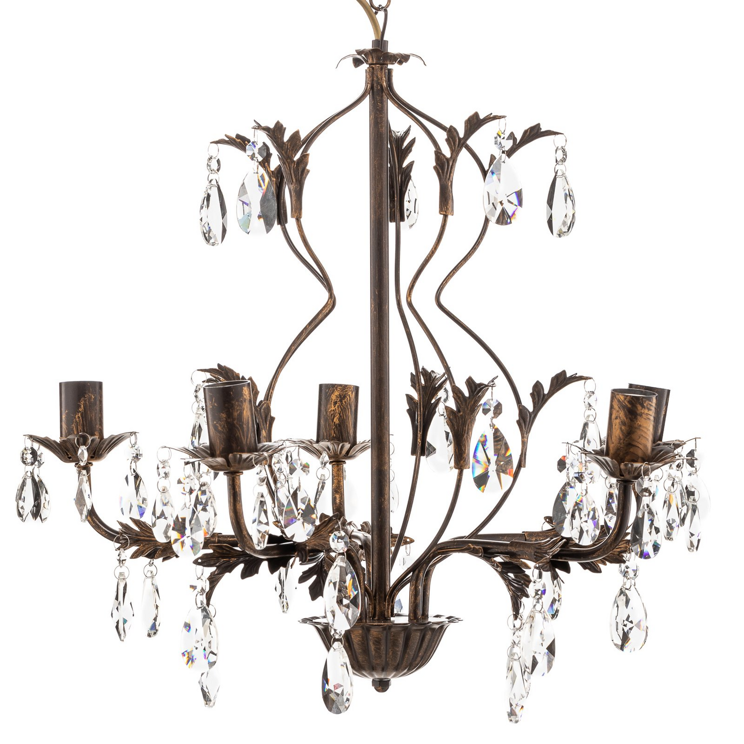 B-Ware Euluna Kronleuchter Teresa Deckenlampe Pendelleuchte Mit Kristallen Fünfflammig