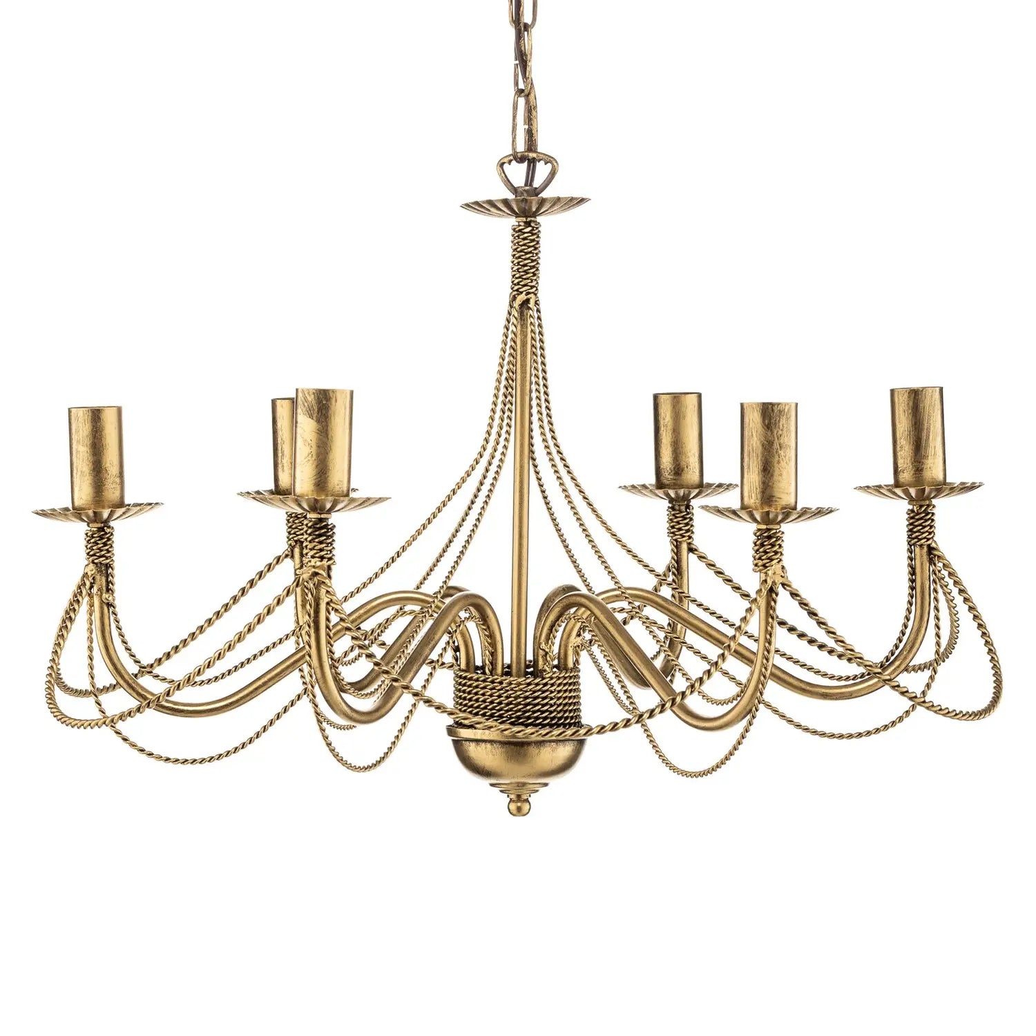 B-Ware Kronleuchter Lampe Tori 6 Leuchter Gold Stahl Sechsflammig Beleuchtung476 - 5901738918320