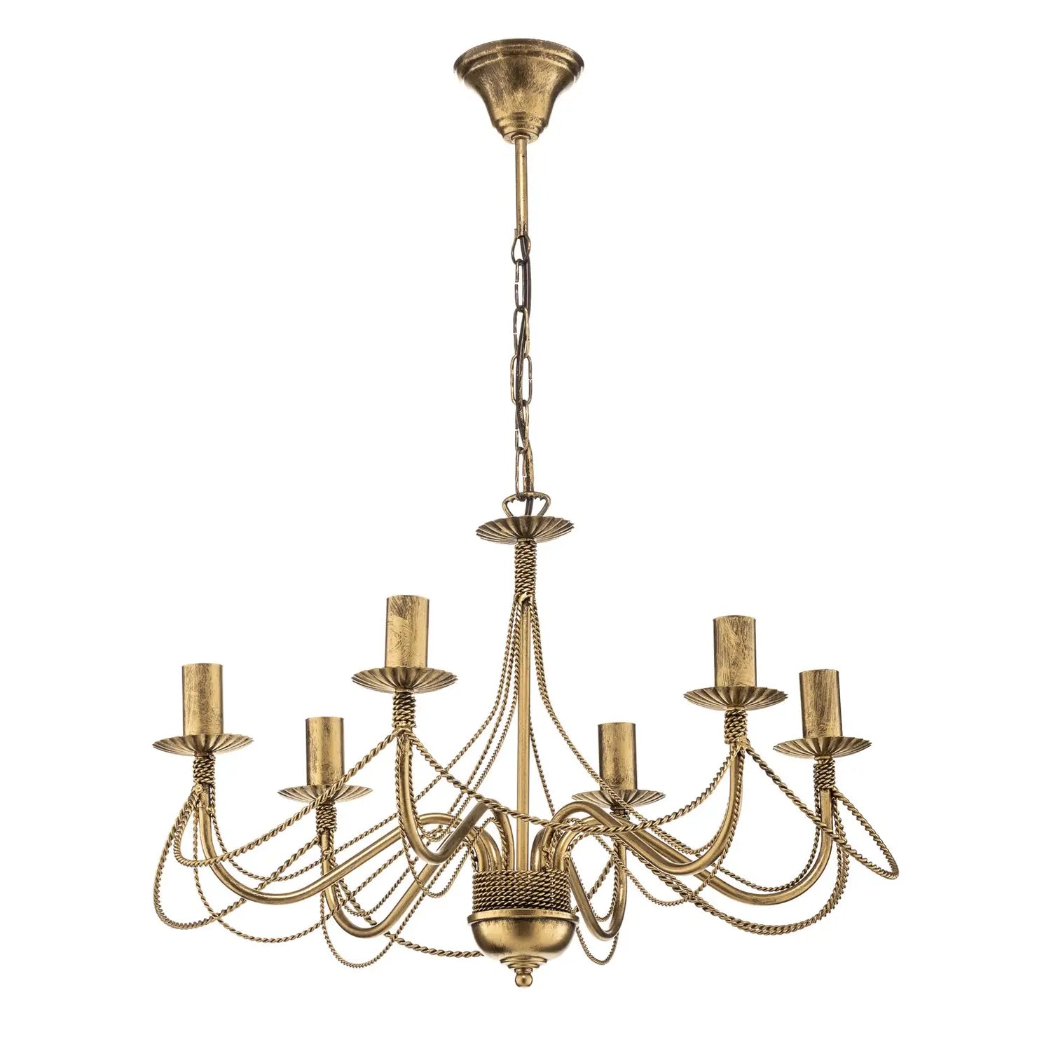 B-Ware Kronleuchter Lampe Tori 6 Leuchter Gold Stahl Sechsflammig Beleuchtung476 - 5901738918320