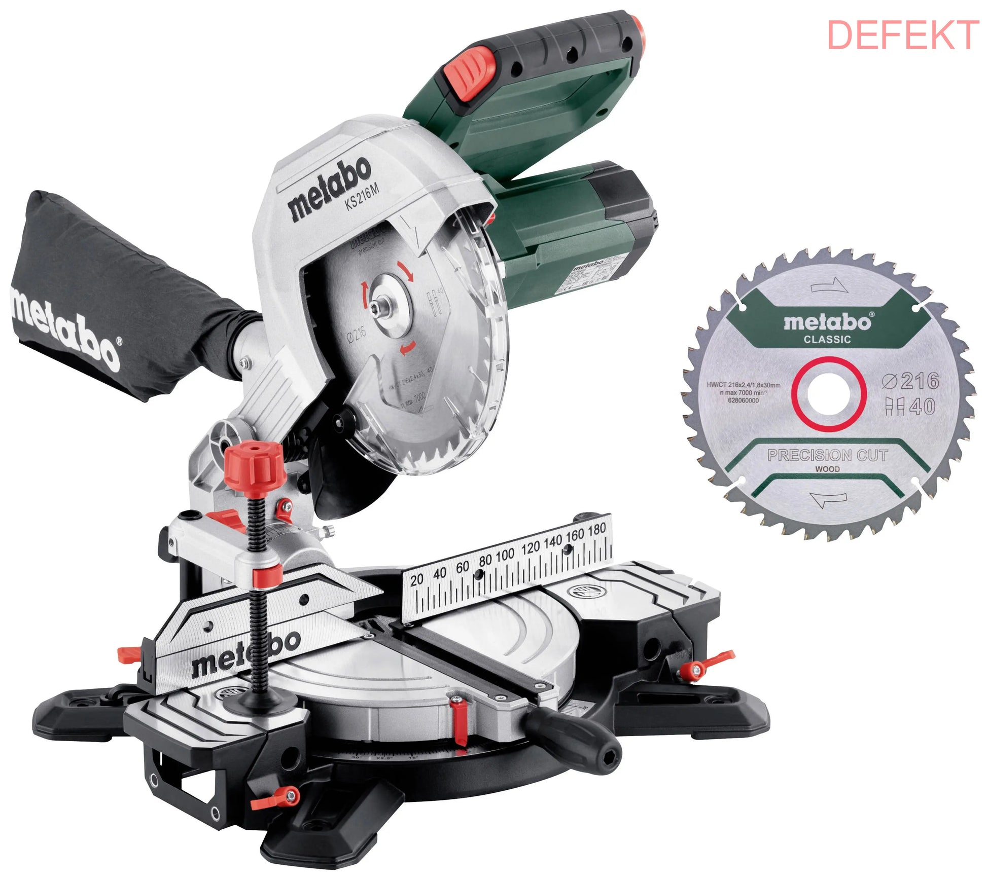 D-Ware Metabo 216 M Set Kappsäge Präzisionssäge Mobile Gehrungssäge 1100 W Defektware - 4061792225909