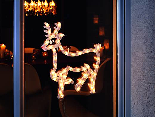 B-Ware Konstsmide 2174 010 Led Fensterbild Eek A Rentier Warm Weiß Led - 7318302174019