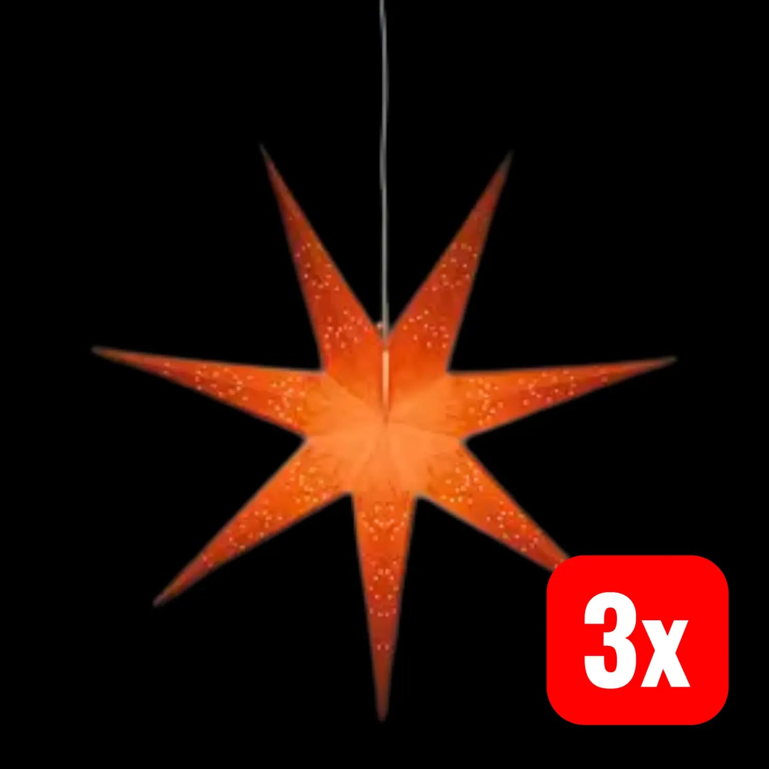 B-Ware Konstsmide Lichtobjekt Fensterlicht Stern Papier Orange Netzstrom 78 Cm 3 Stück - 7318309821855