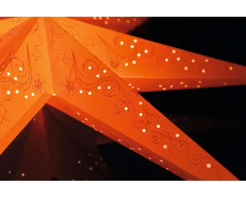 B-Ware Konstsmide Lichtobjekt Fensterlicht Stern Papier Orange Netzstrom 78 Cm 3 Stück - 7318309821855