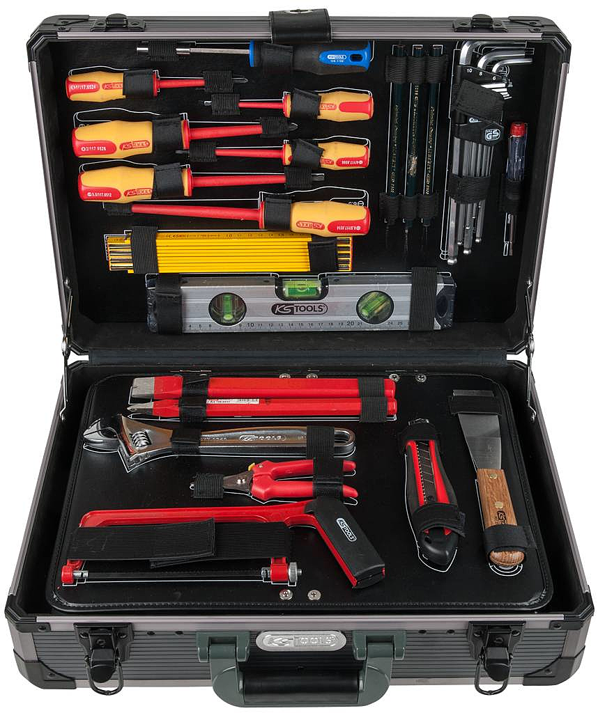 Ks Tools 911.0628 1/4" + 1/2“ Elektriker Werkzeugkoffer Box 128 Tlg. Werkzeug  B-Ware - 4042146679739