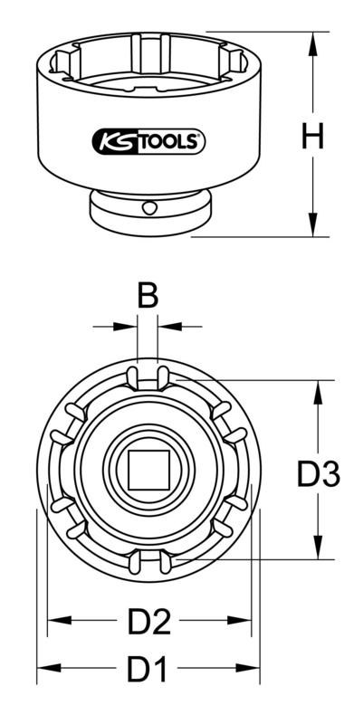 Ks Tools 1" Nutmuttern Schlüssel Nutmuttern Muttern 6 Zapfen Für Mercedes 86 Mm B-Ware - 4042146661758