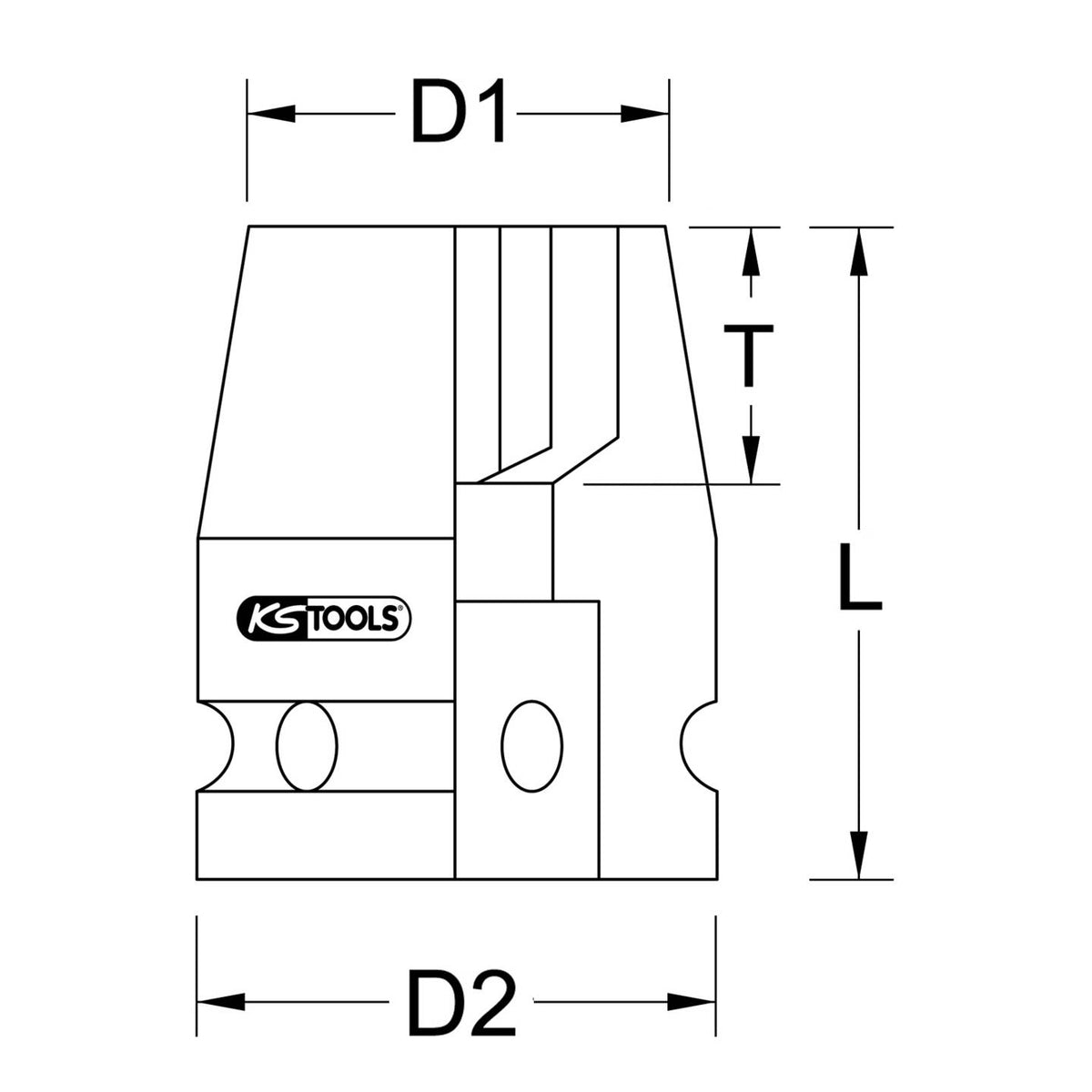 KS Tools Kraft Stecknuss Steckschlüsseleinsatz Sechskant Einsatz kurz 100 mm - 4042146769522