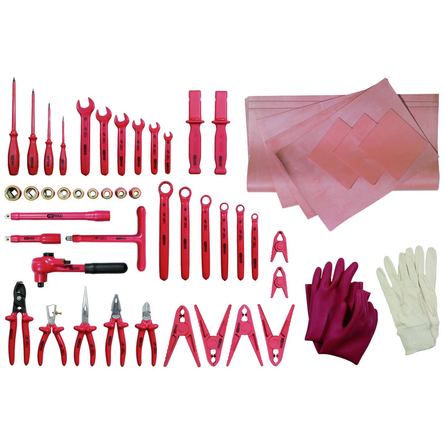 KS Tools Werkzeugset Koffer Werkzeugkasten Chrom Vanadium Stahl Rot Trageriemen - 4042146329528