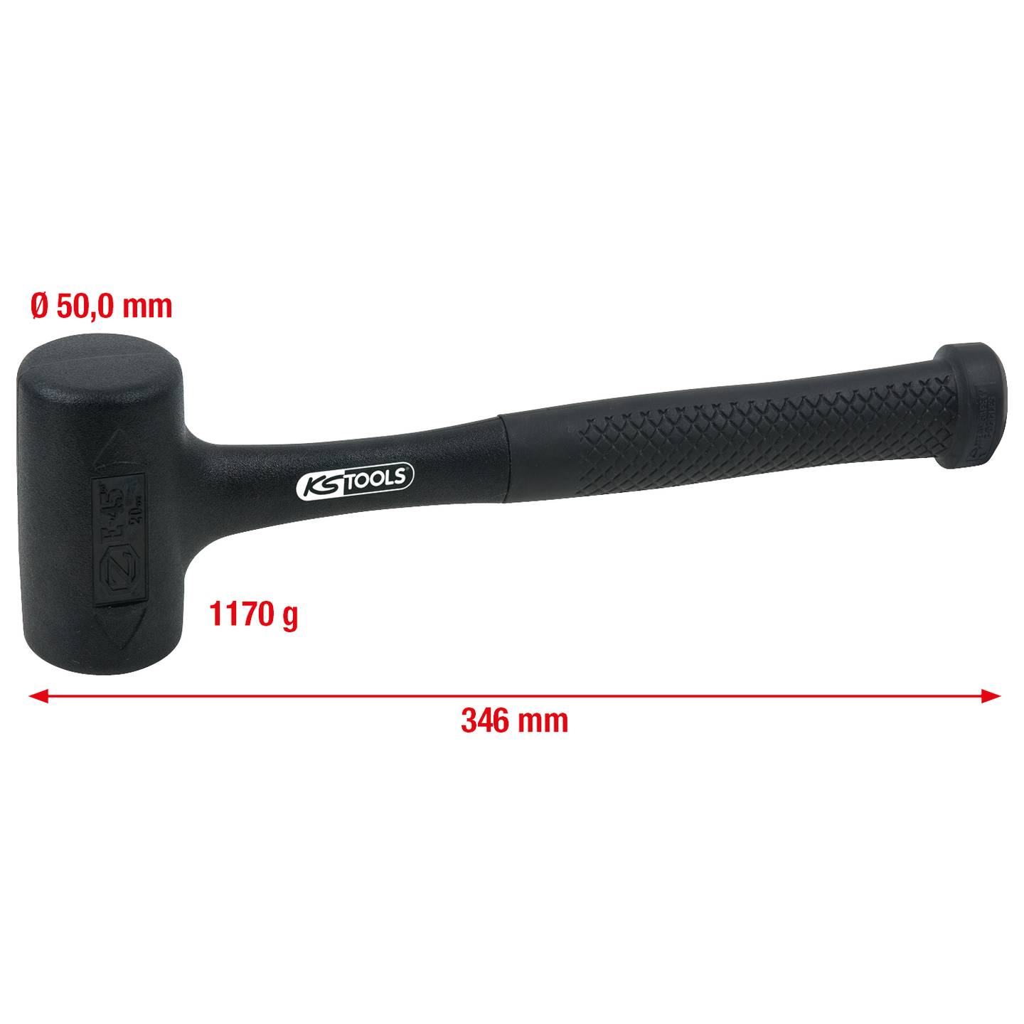 B-Ware Ks Tools Schonhammer Hammer Werkzeug Rueckschlagfrei Gummiueberzug 860g - 4042146162231