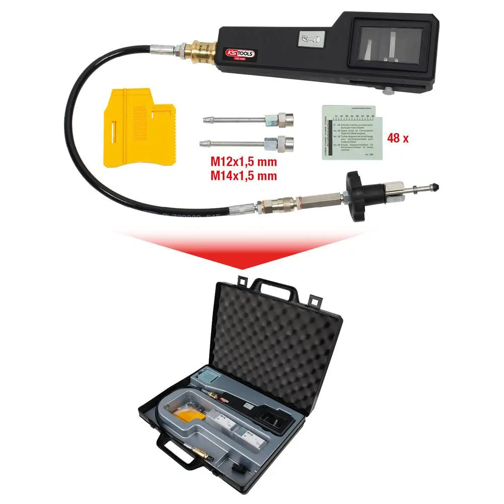 B-Ware Ks Tools Kompressionsprüfgerät Drucktester Set Diesel Motoren Koffer 53 Teilig - 4042146674024
