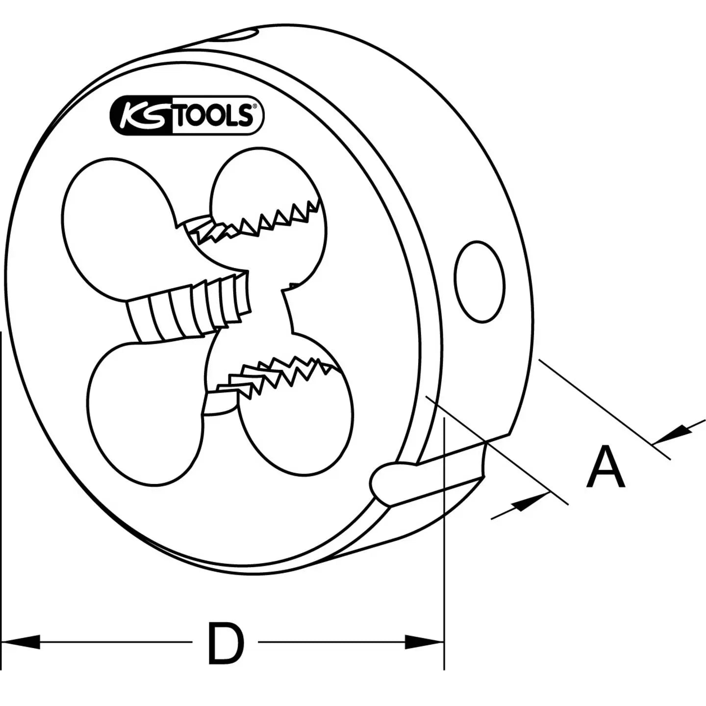 B-Ware Ks Tools Schneideisen Gewindeschneider Stahl Metrisch Fein M14x1.5 Silber 38mm - 4042146234518