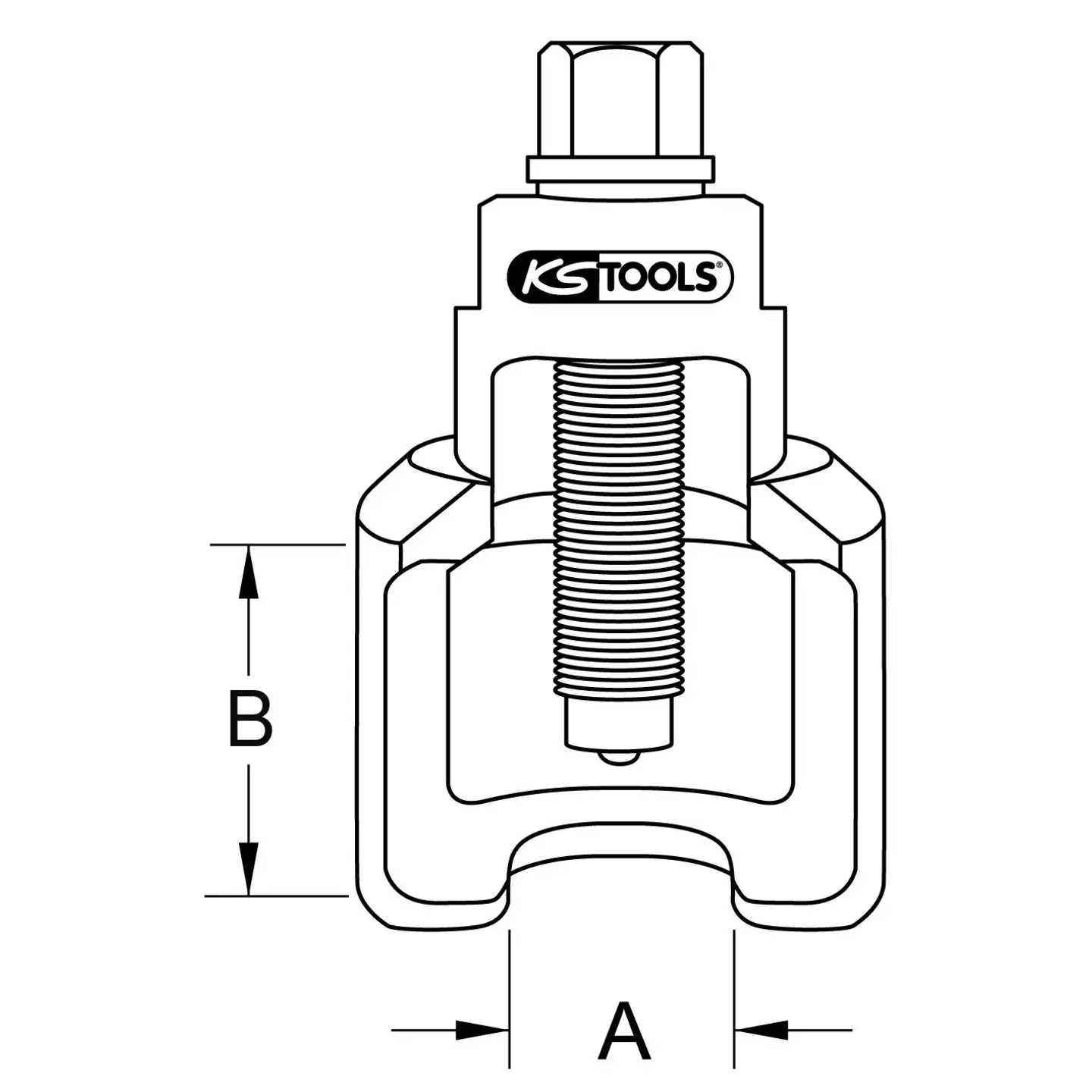 B-Ware Ks Tools Kugelgelenk Abzieher Trennwerkzeug Kugelkopf Trapezspindel 39 Mm Tool - 4042146378212