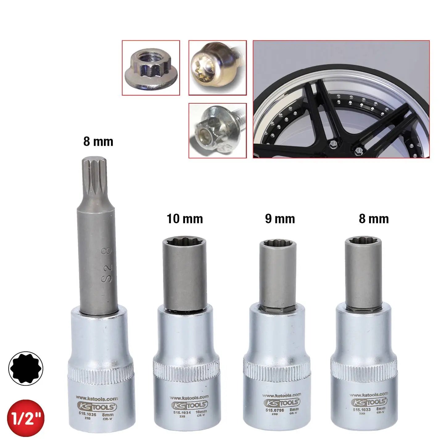 B-Ware Ks Tools Spezial Alu Felgen Stecknuss Satz Für Mehrteilige Oz Felgen 515.0795 - 4042146912409