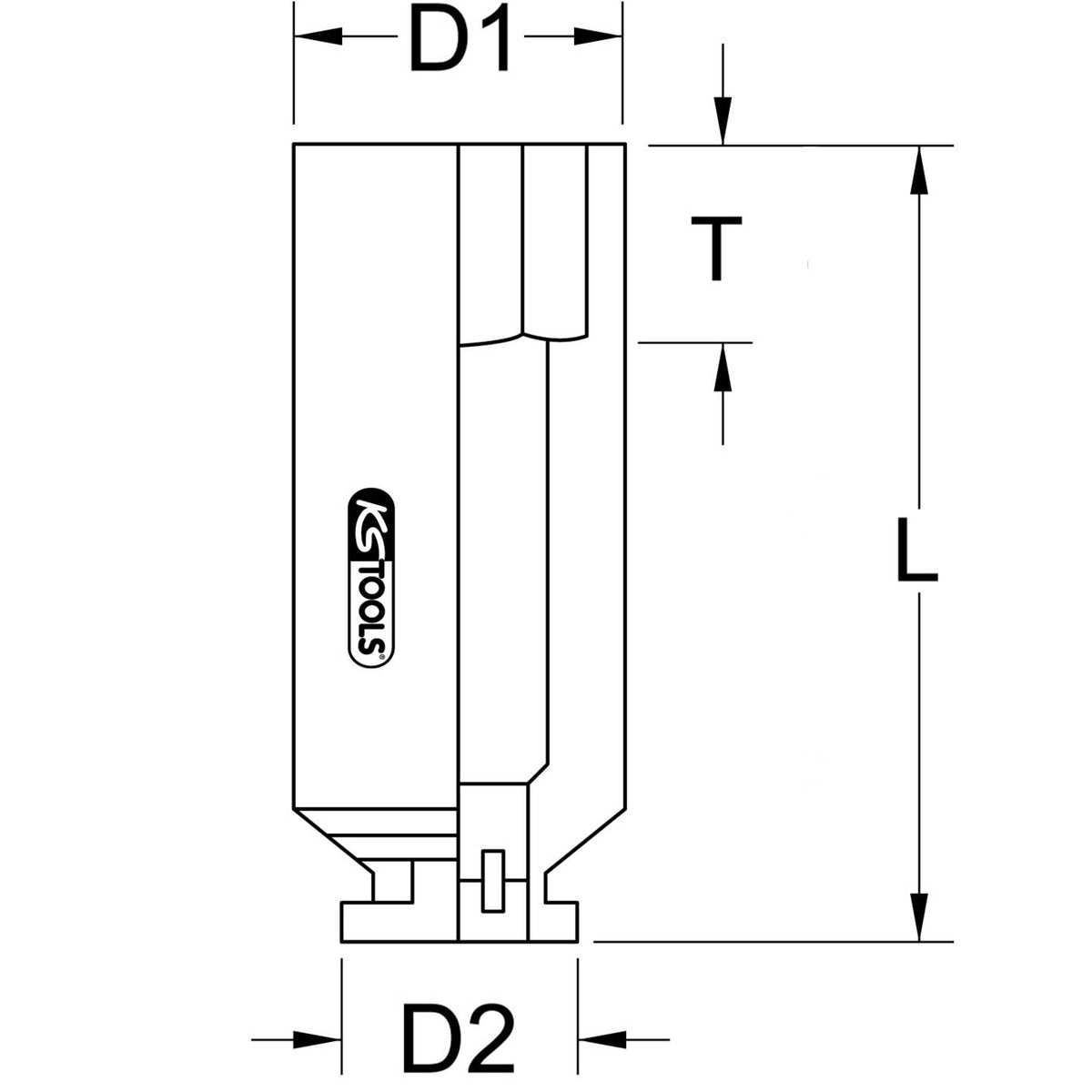 KS Tools Kraft Steckschlüsseleinsatz Nuss 27 mm 6-Kantinnenvierkant 515.1827 - 4042146035290