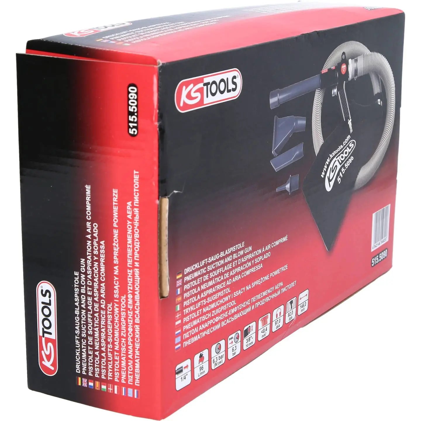 B-Ware Ks Tools Druckluftpistole 515.5090 Blaspistole Sauger Reinigung Beutel 6.3 Bar  - 4042146548257