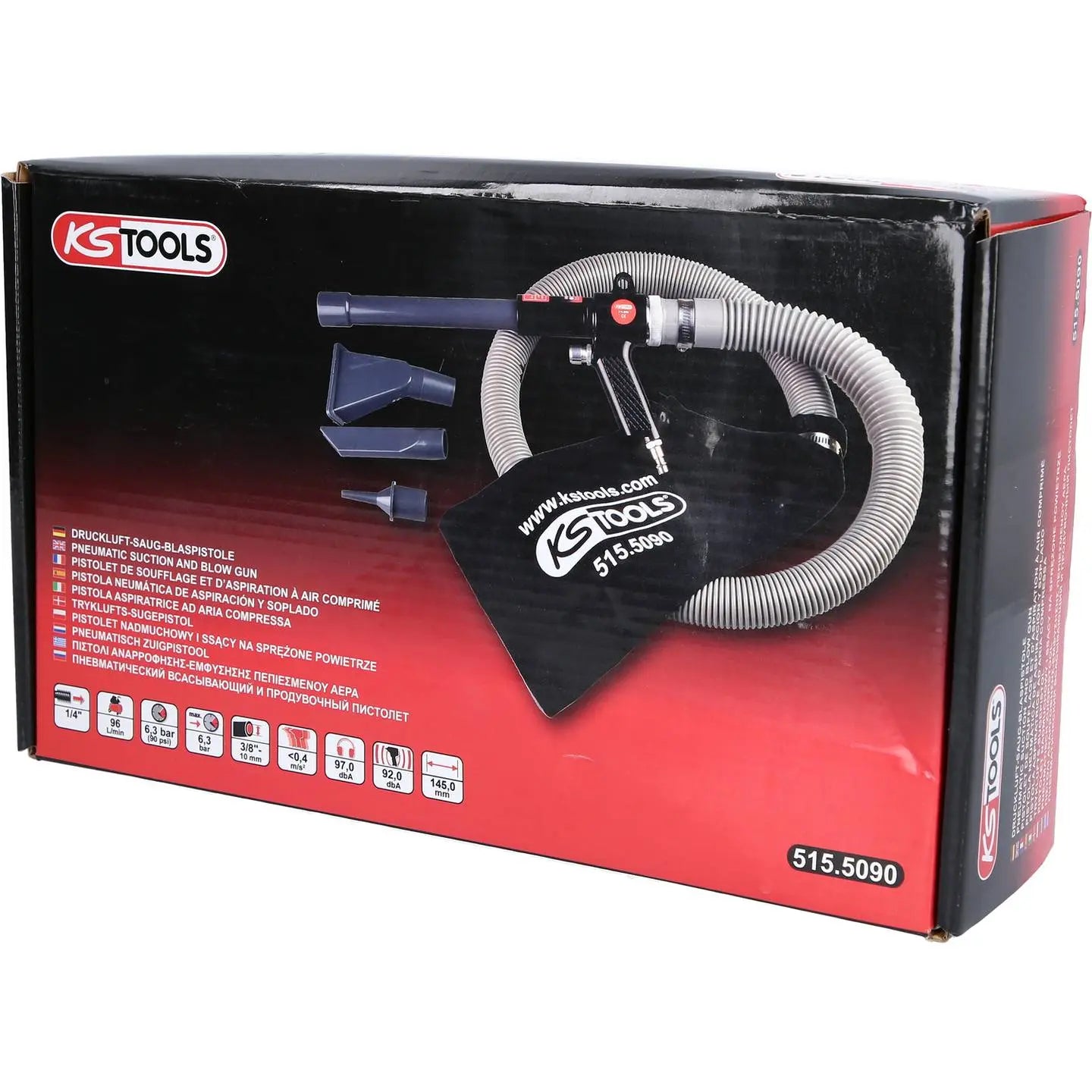 B-Ware Ks Tools Druckluftpistole 515.5090 Blaspistole Sauger Reinigung Beutel 6.3 Bar  - 4042146548257