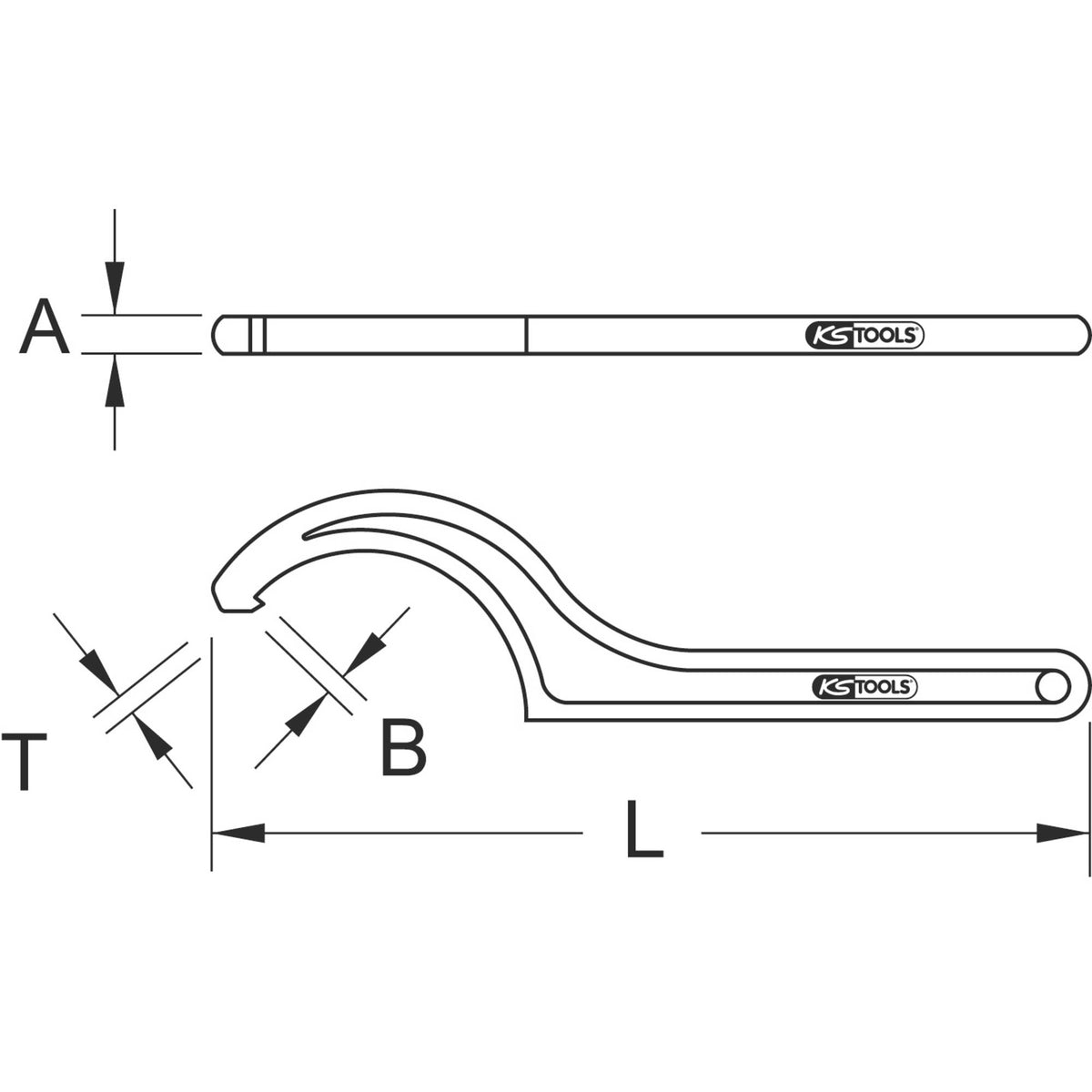 KS Tools 5171474 fester Hakenschlüssel Schlüssel Kreuzlochmuttern 25 28 mm - 4042146558492