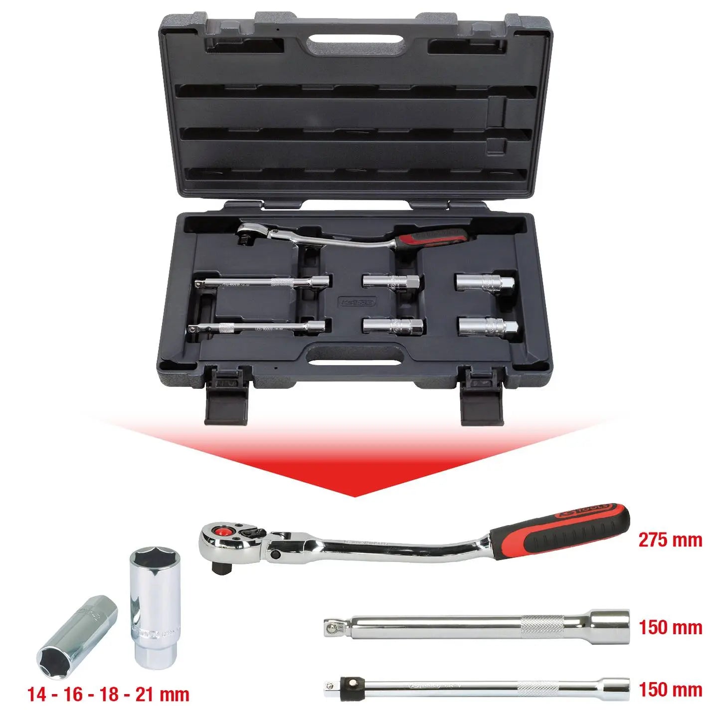 B-Ware Ks Tools Zündkerzen Service Satz Steckschlüssel Set Chrom Eplus Cv Koffer 7 Tlg - 4042146114834