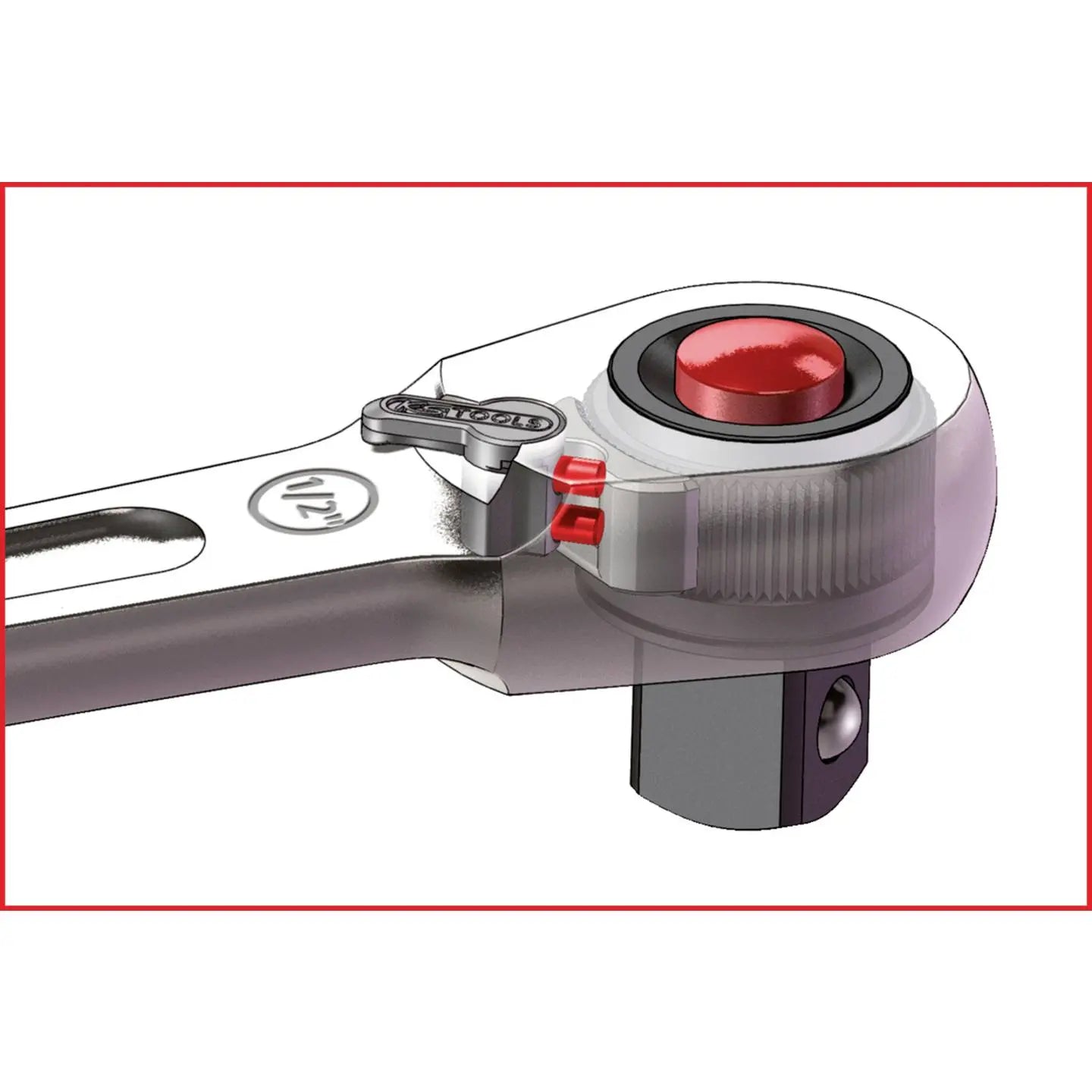 B-Ware Ks Tools Umschaltknarre Ratsche Vierkantantrieb 72 Zähne Chrom Vanadium 190mm - 4042146418291