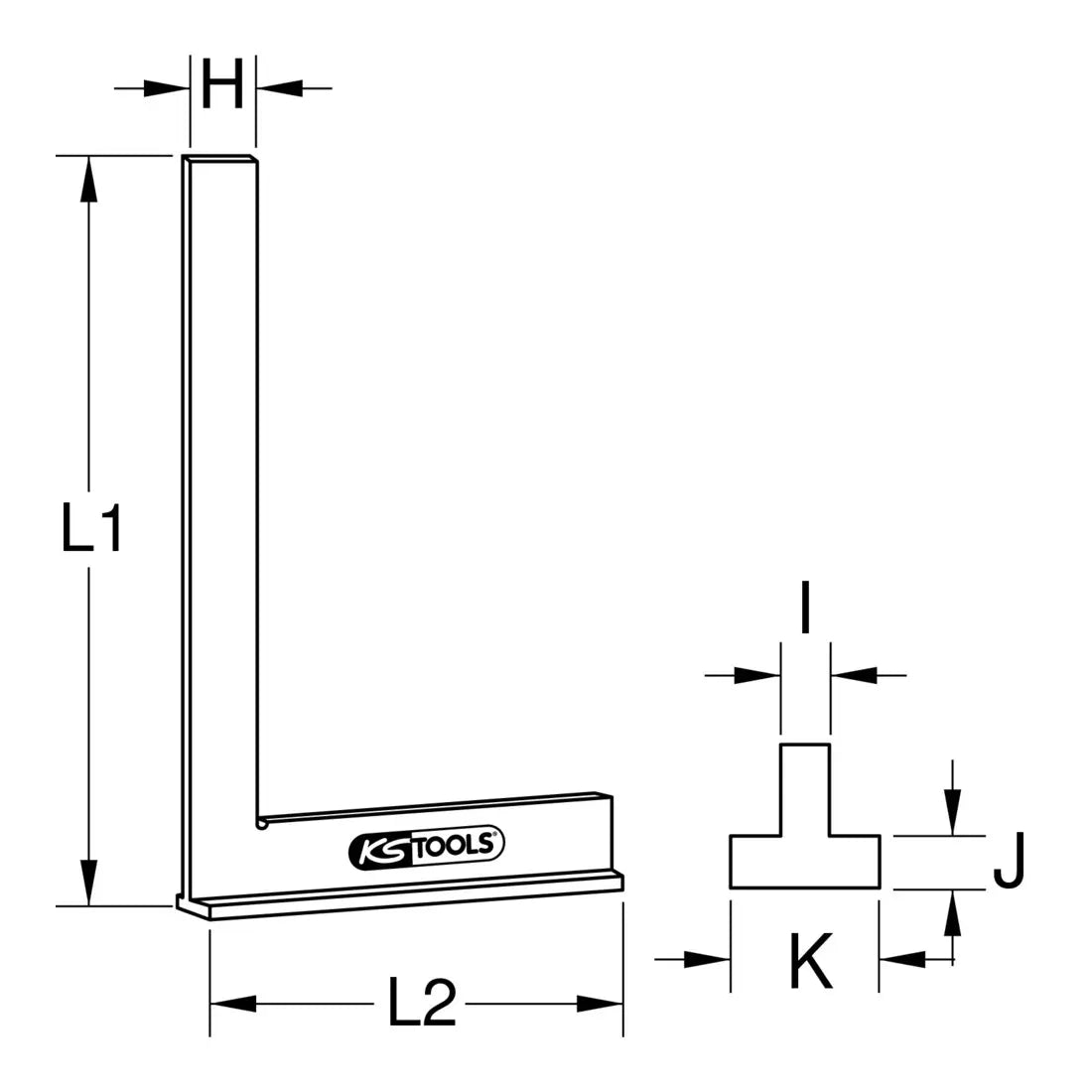 B-Ware Ks Tools Anschlagwinkel Winkelmaß Stahl 400 Mm Schreinerwinkel Tischlerwinkel - 4042146332139