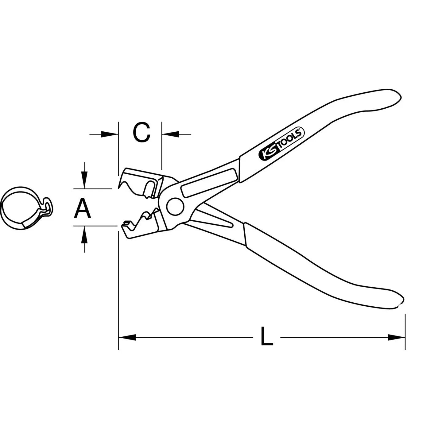 B-Ware Ks Tools Schlauchschellenzange Klemmenzange Click Cobra Selbstöffnend 180 Mm - 4042146093610