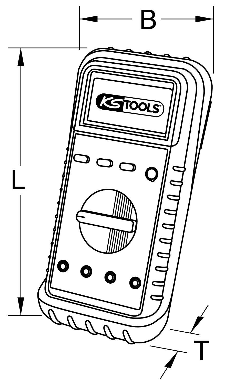 Ks Tools Hand Multimeter Digitalgerät Multimeter Prüfspitzen Messgerät Gelb B-Ware - 4042146377833