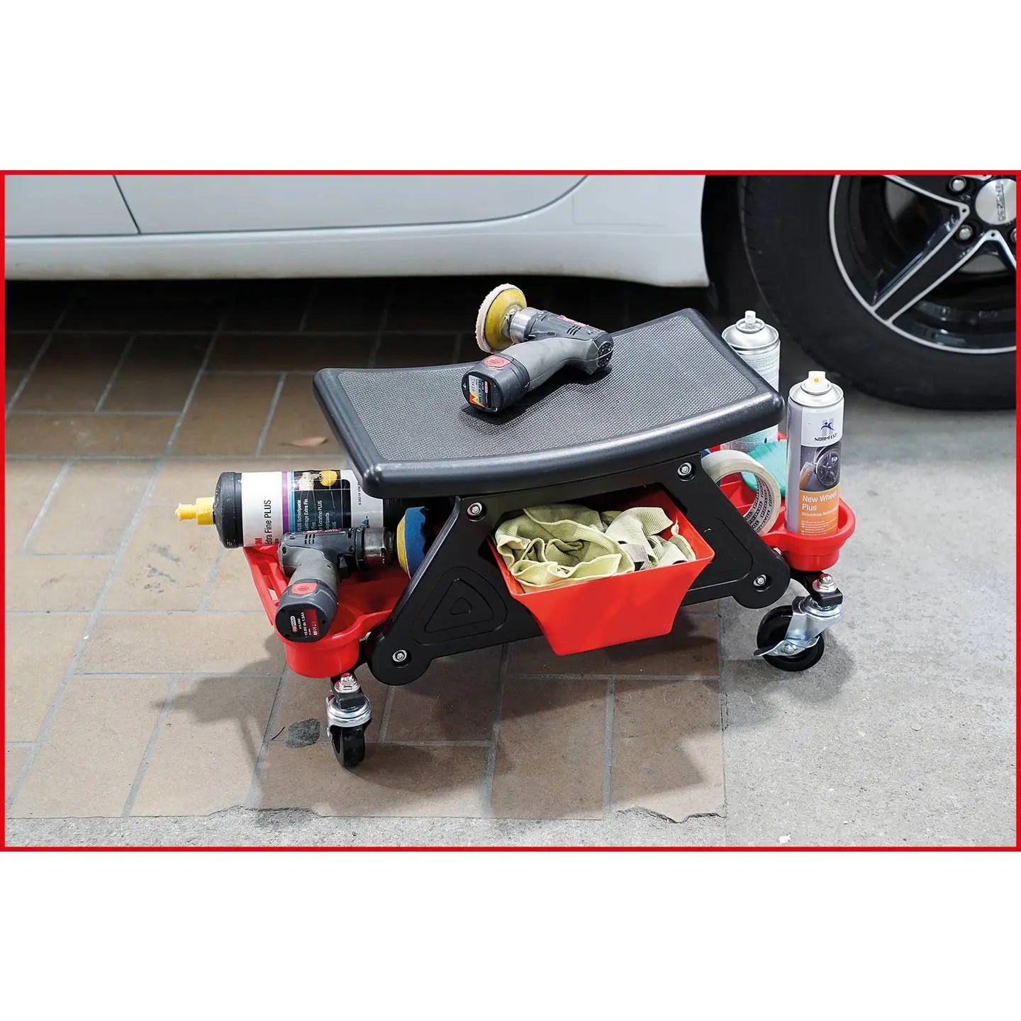 B-Ware Ks Tools Hocker Sitz Fahrbarer Werkstatthocker Rollhocker Abwaschbar Kunststoff - 4042146871430