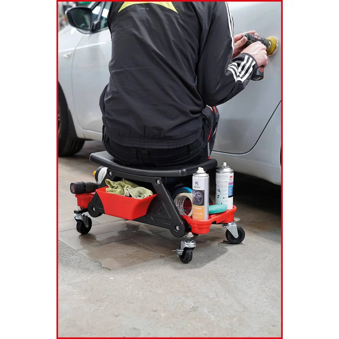 B-Ware Ks Tools Hocker Sitz Fahrbarer Werkstatthocker Rollhocker Abwaschbar Kunststoff - 4042146871430