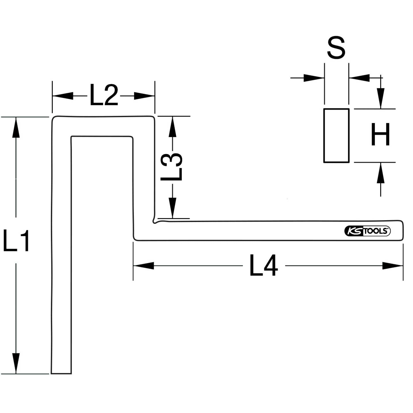Ks Tools Flanschenwinkel Ausrichtwinkel Flansch 1000 mm Winkel rostfreier Stahl - 4042146771266