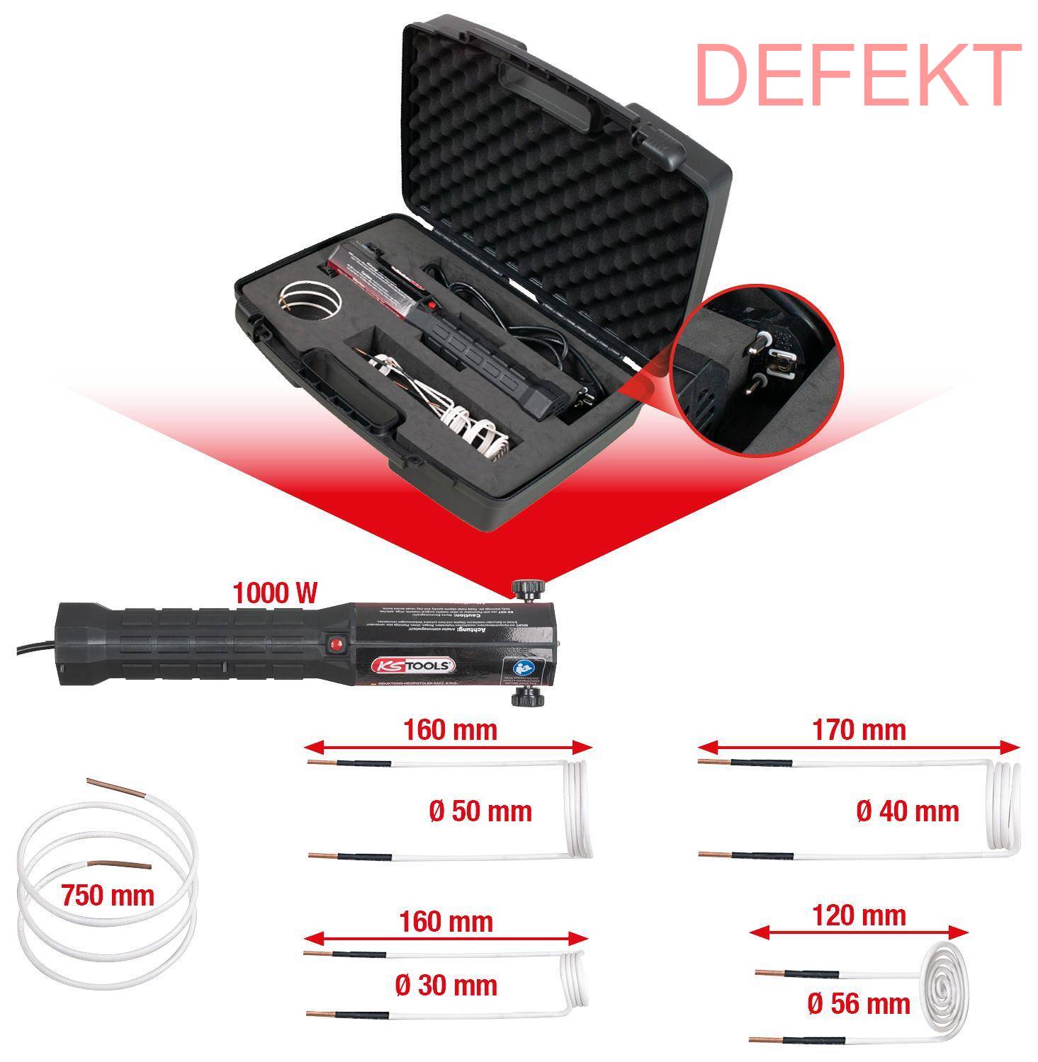 Ks Tools Induktions Heizpistole 6 Tlg Schweißgerät Heizpistole Defektware D-Ware - 4042146825600