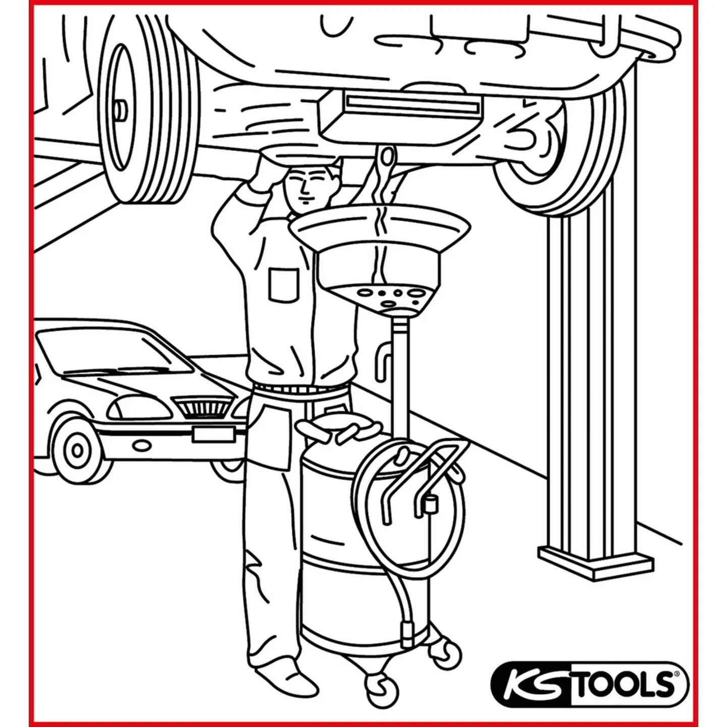 B-Ware Altölauffanggerät ölauffangwagen Ks Tools Mobil Werkstattbehälter 60 Liter - 4042146024812