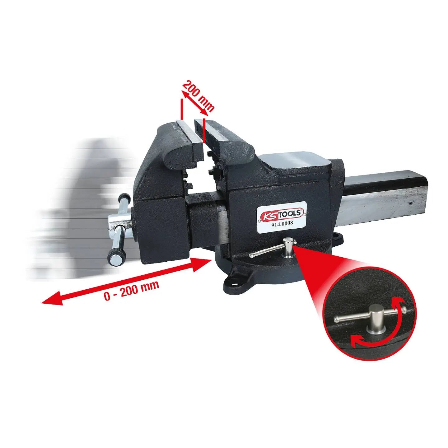 B-Ware Ks Tools Parallel Schraubstock Schraubstock Werkbank Grau 8 Zoll Spannweite  - 4042146056288