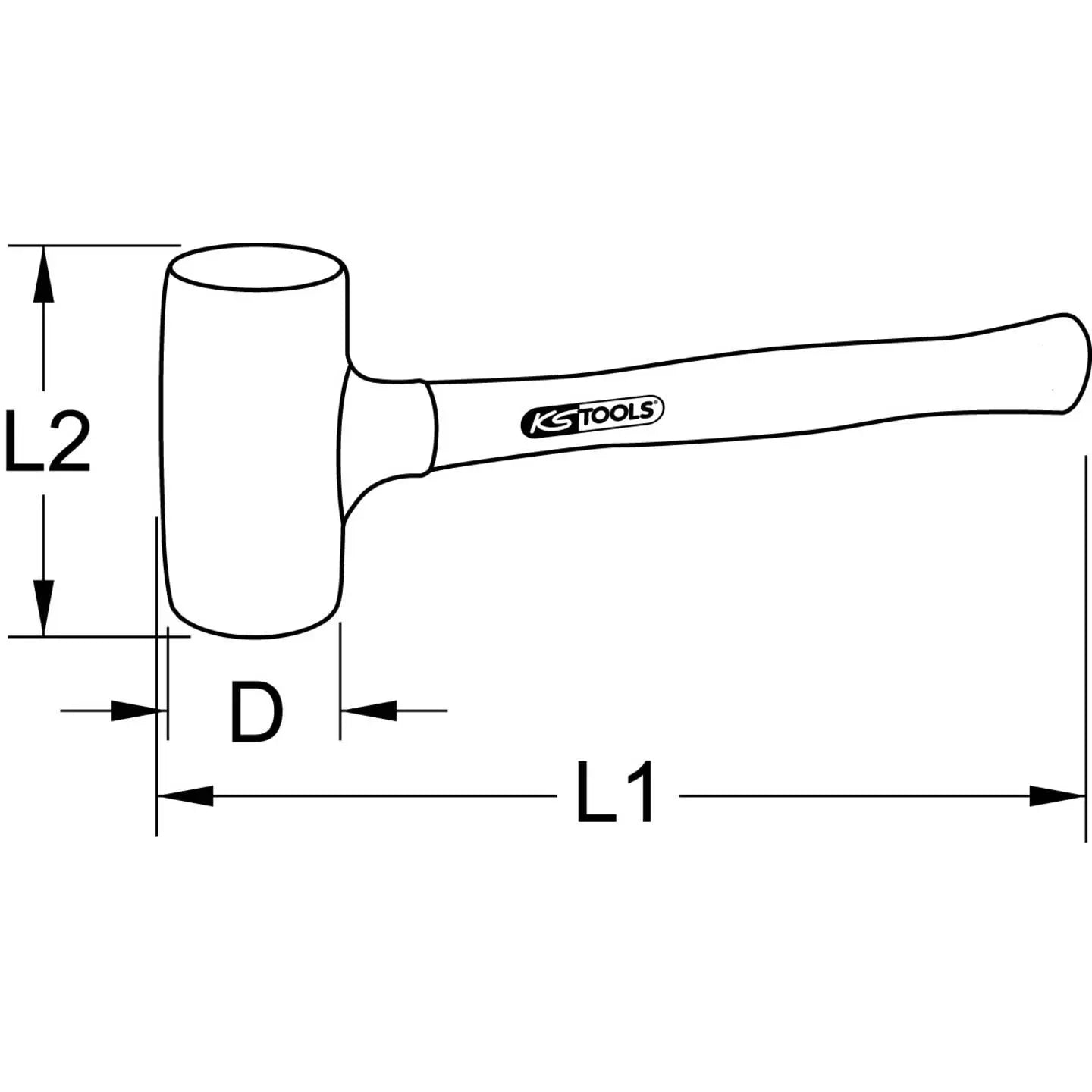 B-Ware Ks Tools Schonhammer Hammer Fiberglas Polyurethan 500g Werkzeug - 4042146162200