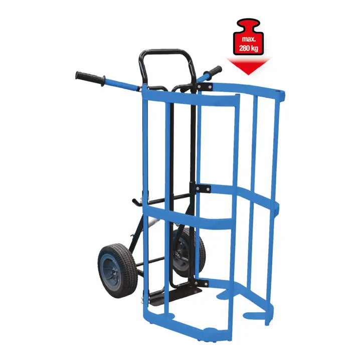B-Ware Ks Tools Räderwagen Fasswagen Transportkarre Luftbereifung Bockrollen 280kg - 4042146825525