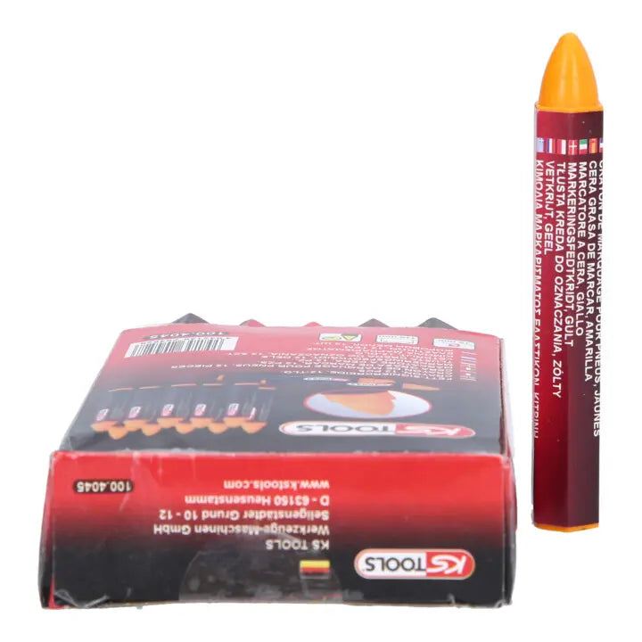 B-Ware Ks Tools Signierkreide Markierstift Gelb Kreide Nicht Verwischbar 12er Pack - 4042146204528