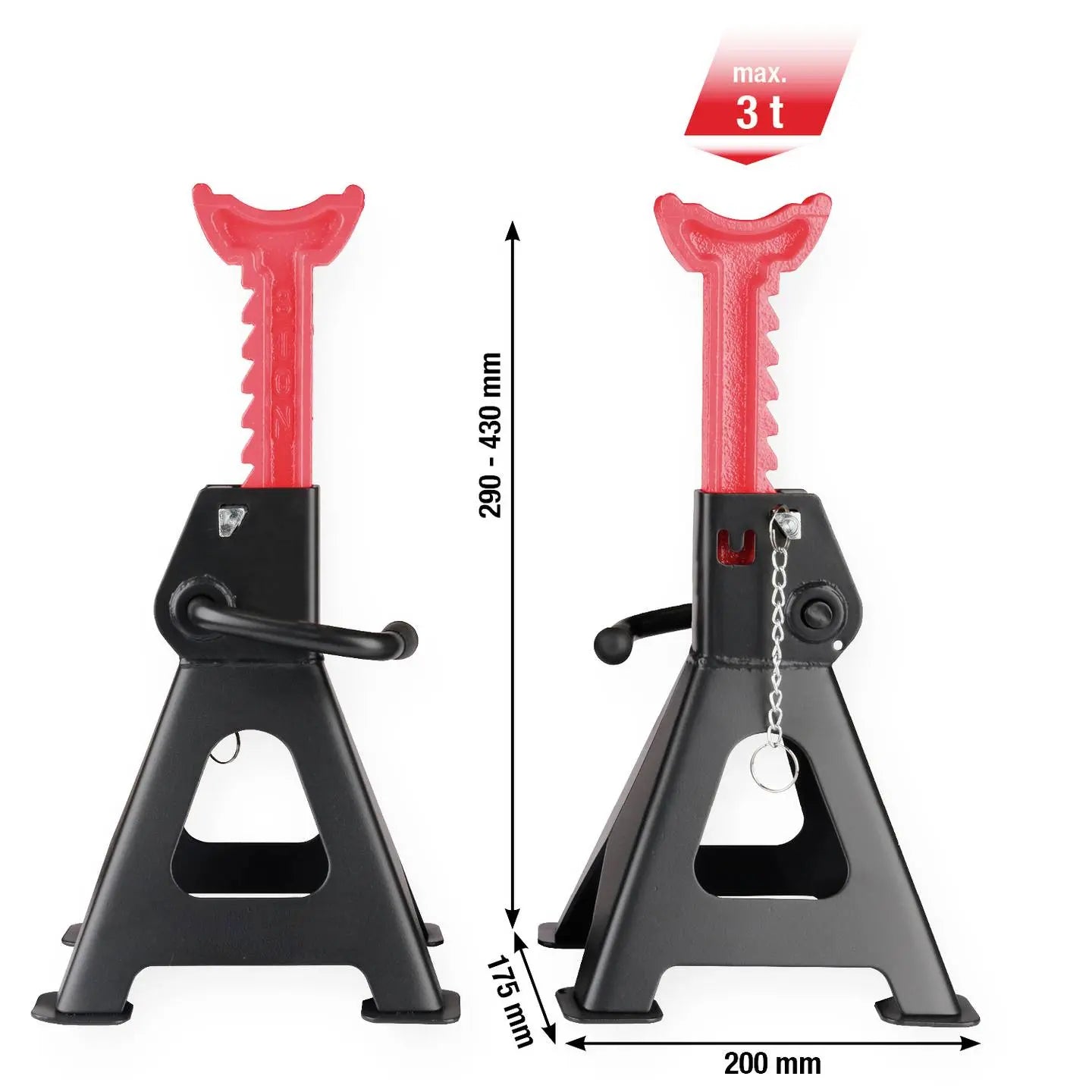 B-Ware Ks Tools Unterstellbock Wagenheberständer Stahl Schnellverstellung 3000 Kg  - 4042146981863